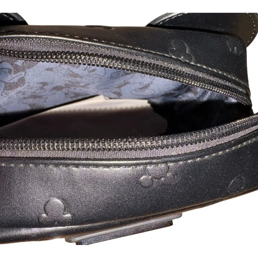 Loungefly‎ Disney Mickey Mouse All Over Print Embossed Black Makeup Bag NWT